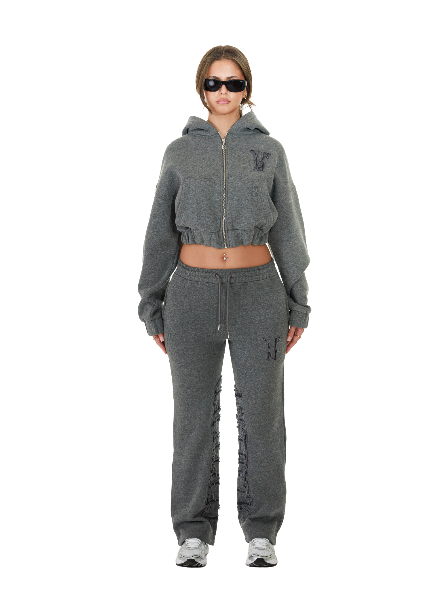 C/A ZIP-HOODIE DARK MELANGE WOMAN