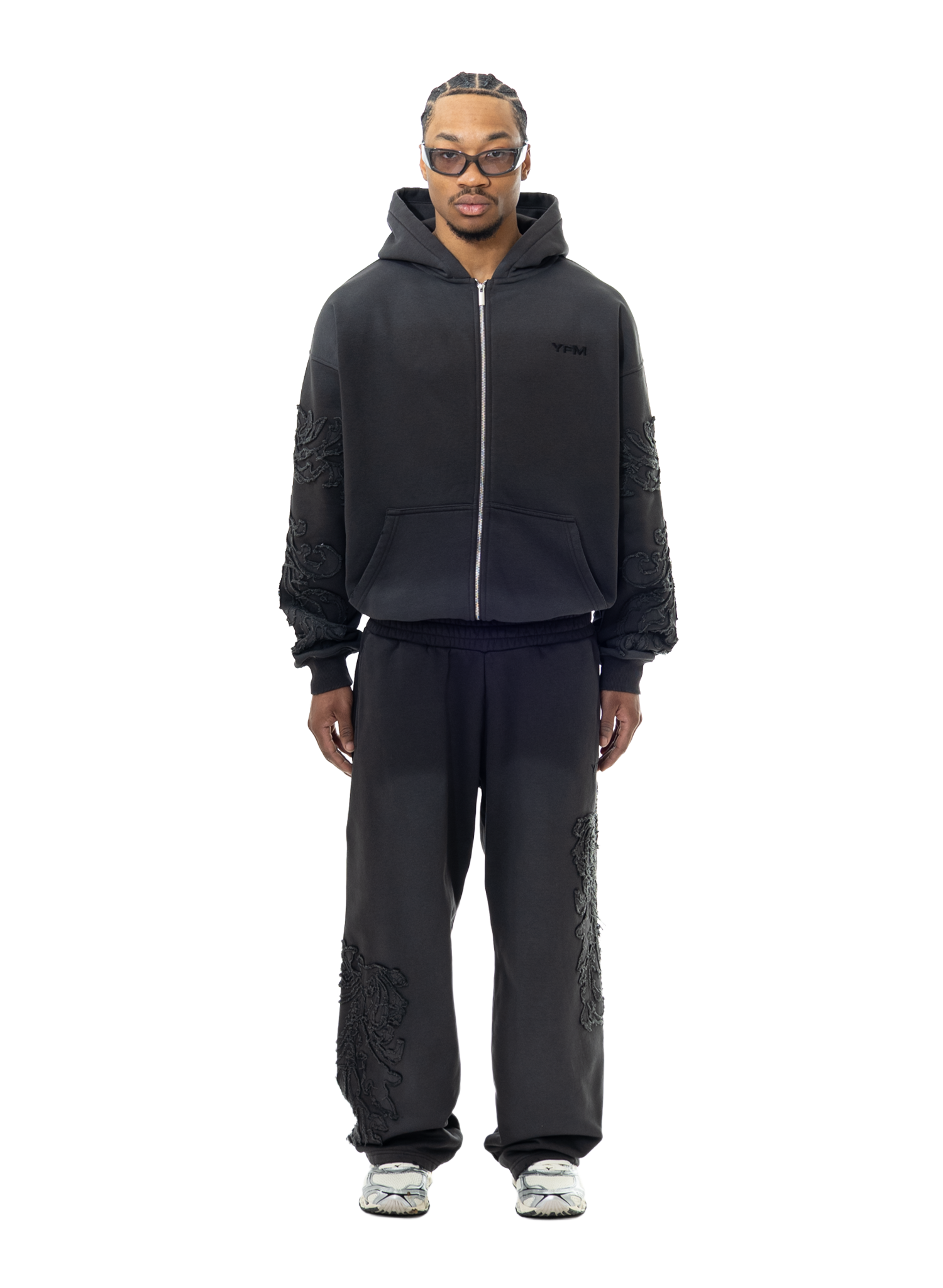 PHANTOM ZIP-HOODIE WASHED BLACK