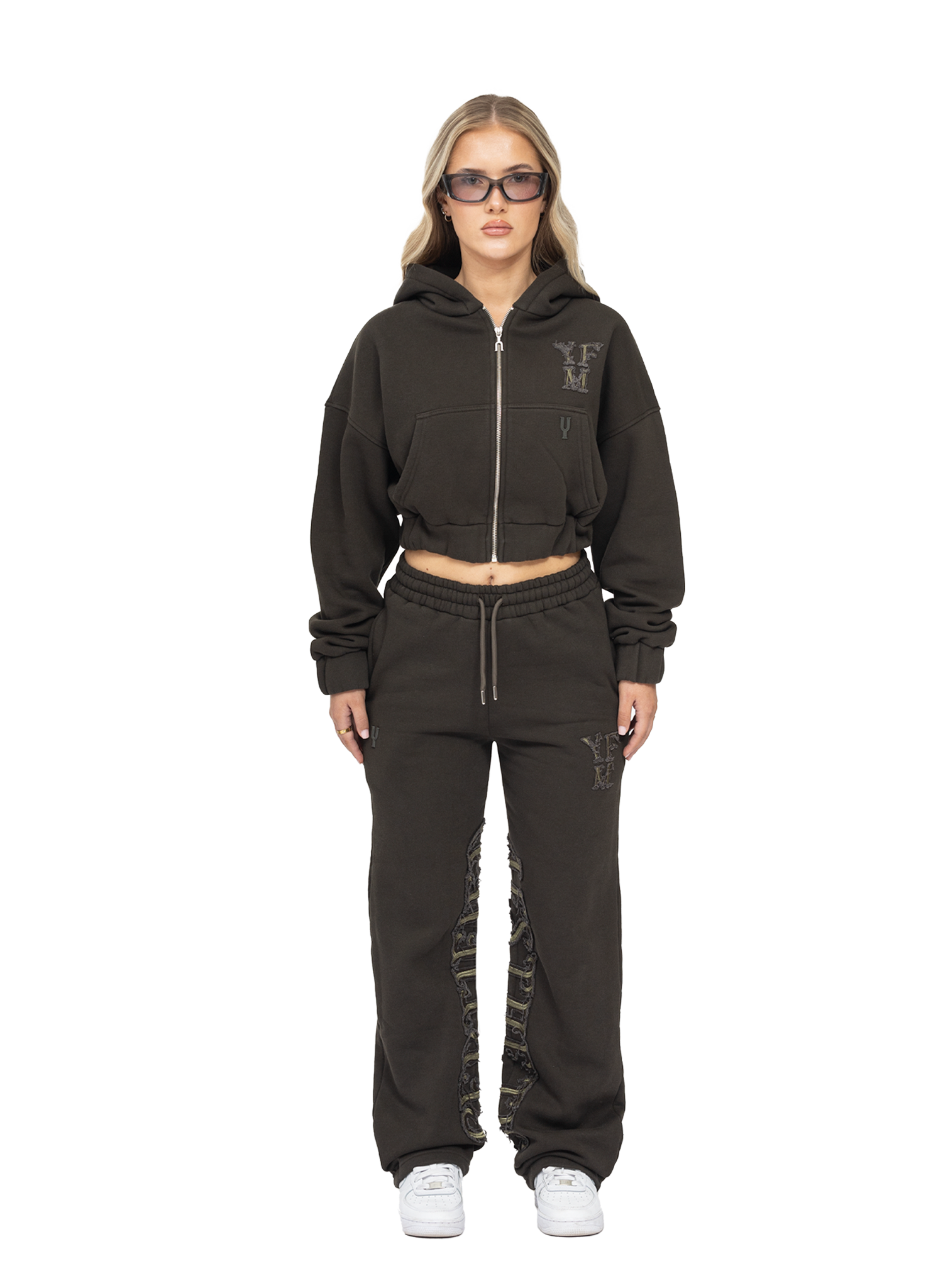 C/A ZIP-HOODIE DARK GREEN WOMAN