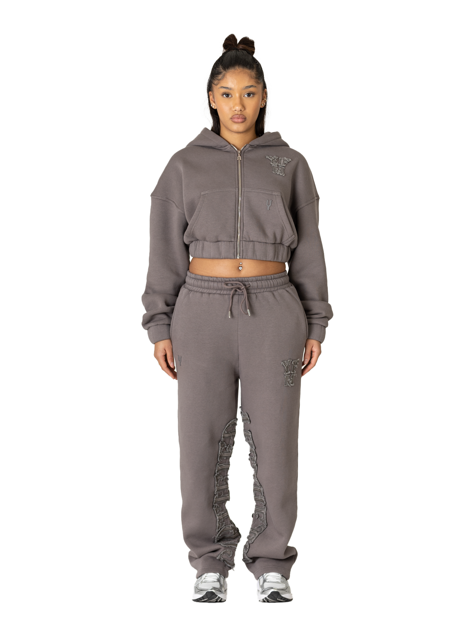 C/A ZIP-HOODIE SMOKED SAND WOMAN