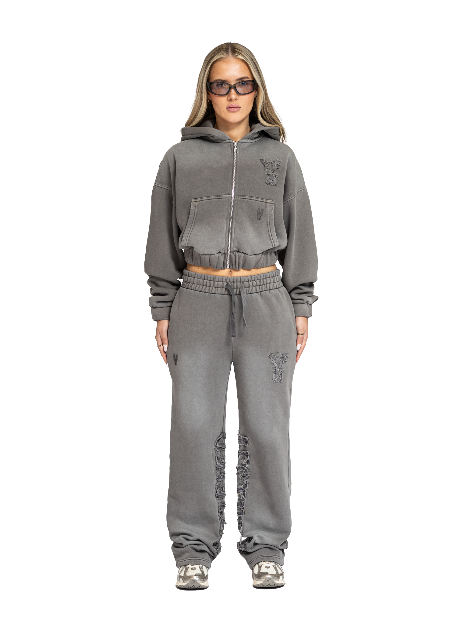C/A ZIP-HOODIE WASHED ASH WOMAN