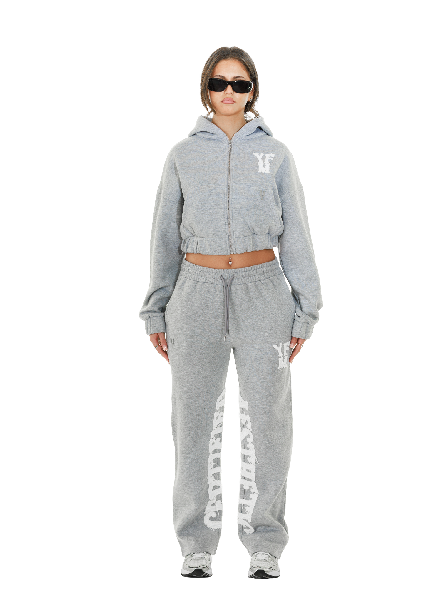 C/A ZIP-HOODIE GREY MELANGE WOMAN