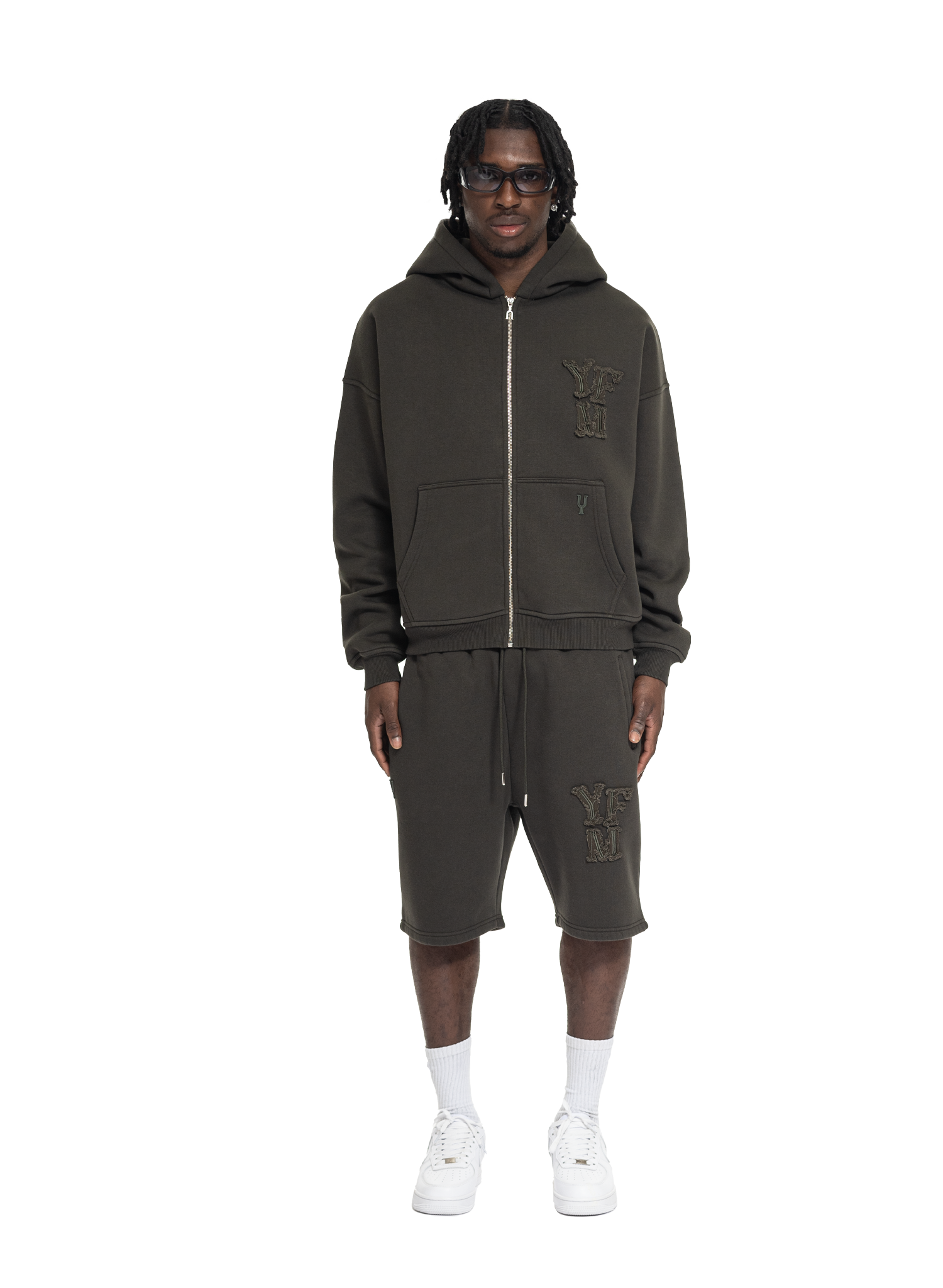 C/A ZIP-HOODIE DARK GREEN