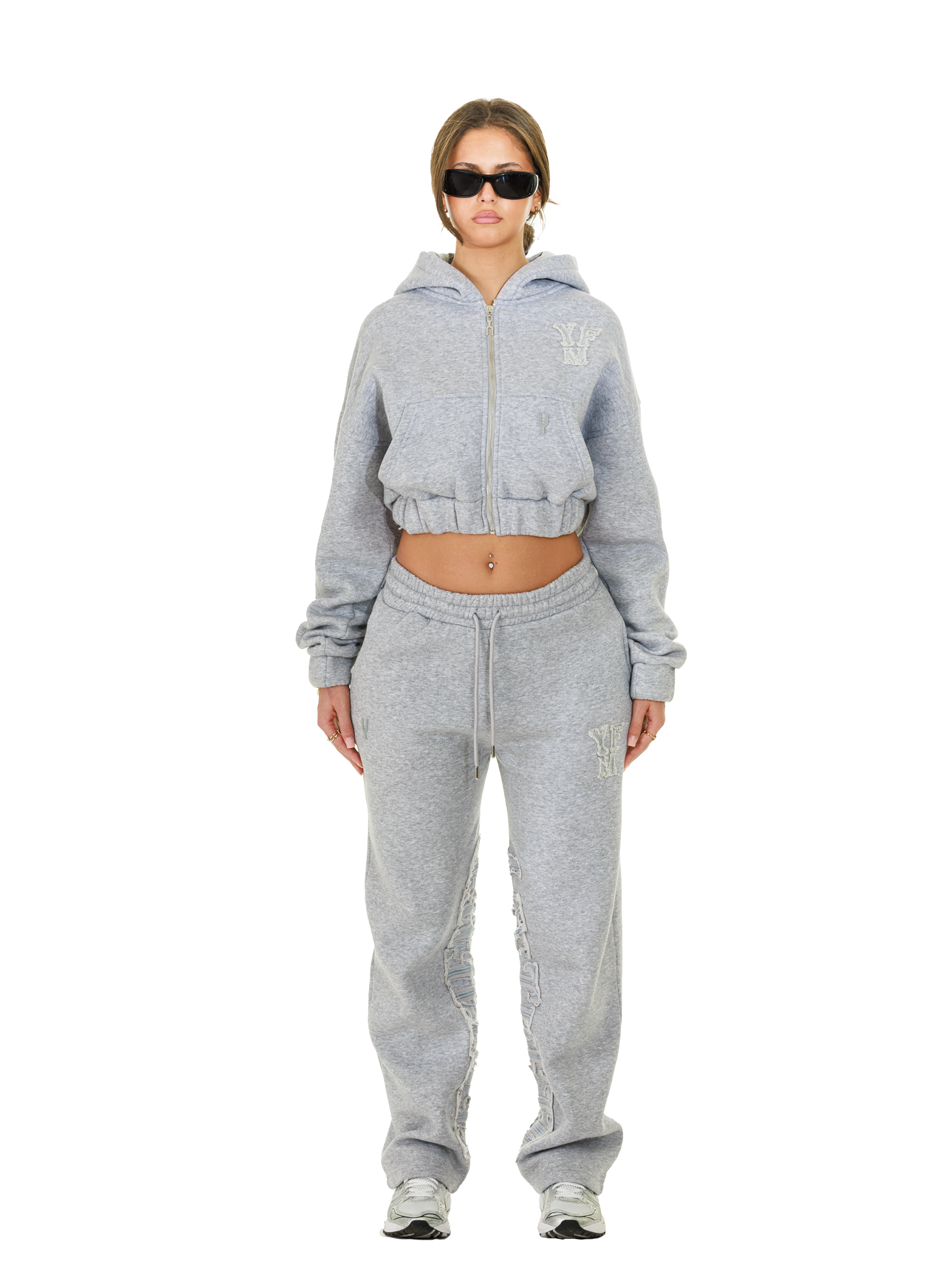 C/A ZIP-HOODIE GREY MELANGE WOMAN v2