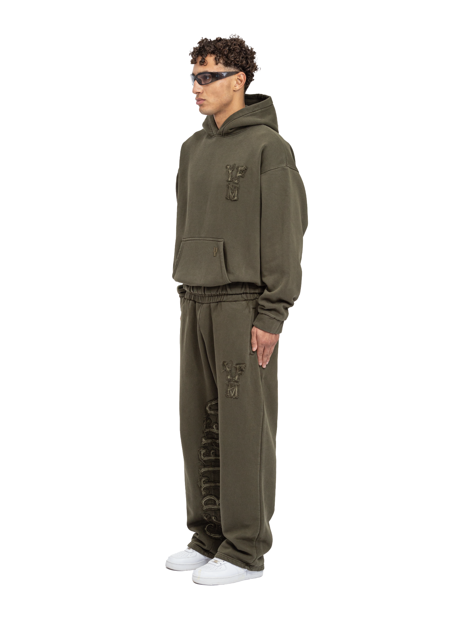 C/A HOODIE WASHED OLIVE