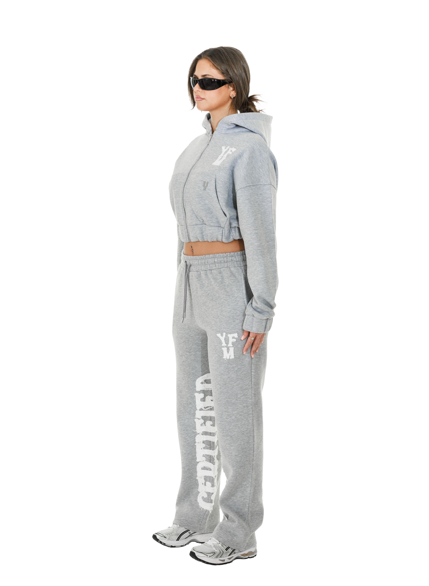 C/A ZIP-HOODIE GREY MELANGE WOMAN