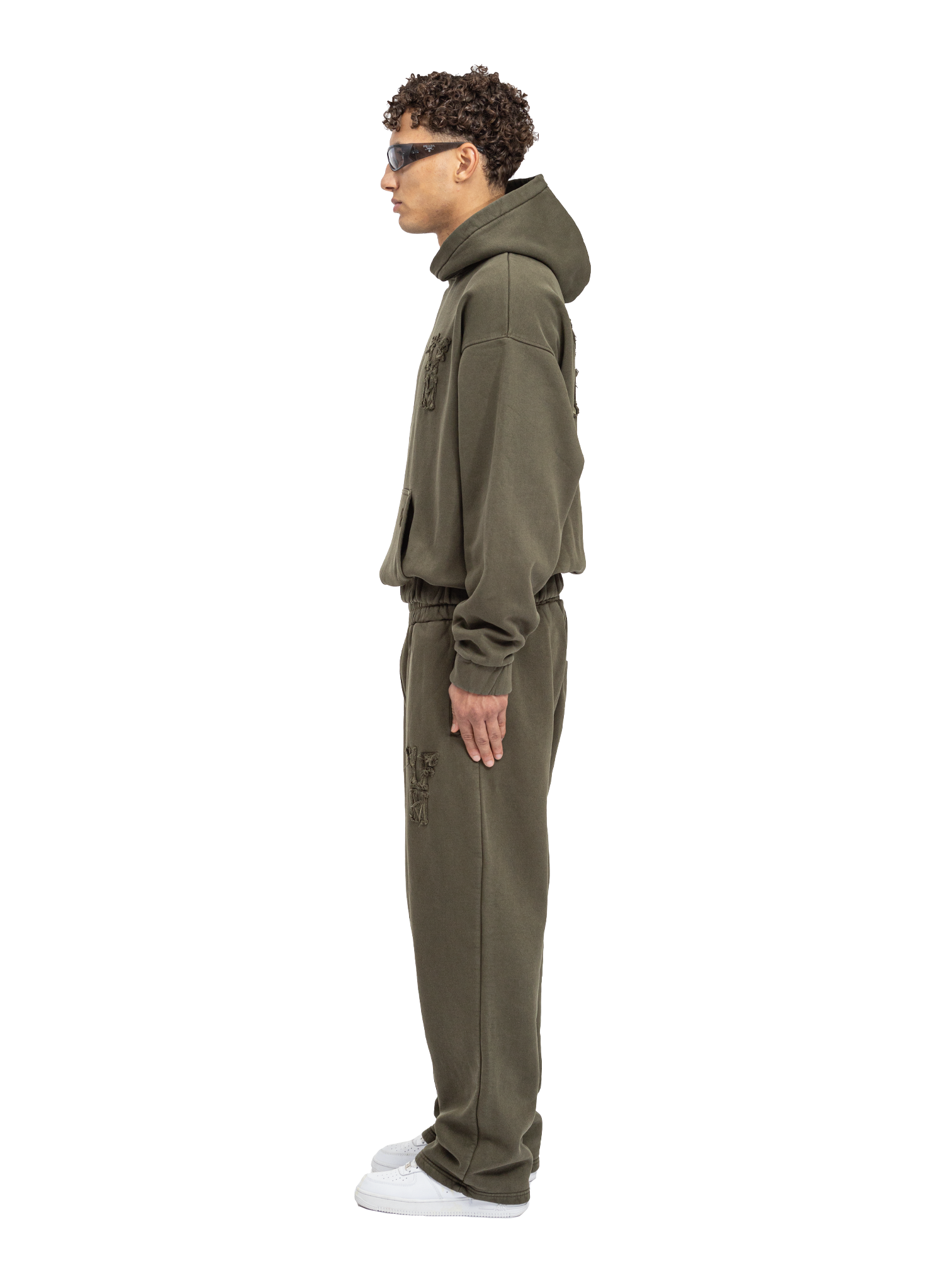 C/A HOODIE WASHED OLIVE