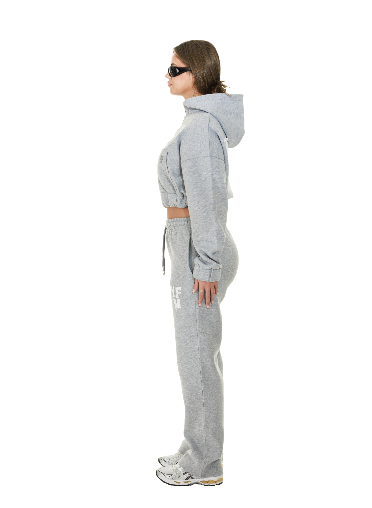 C/A ZIP-HOODIE GREY MELANGE WOMAN