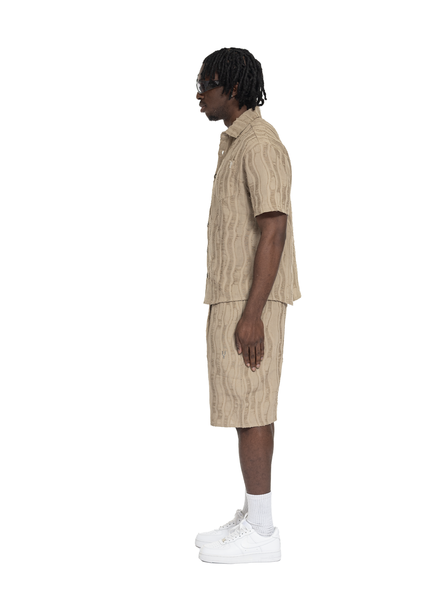 DISTRESS SCARS SHIRT DARK BEIGE
