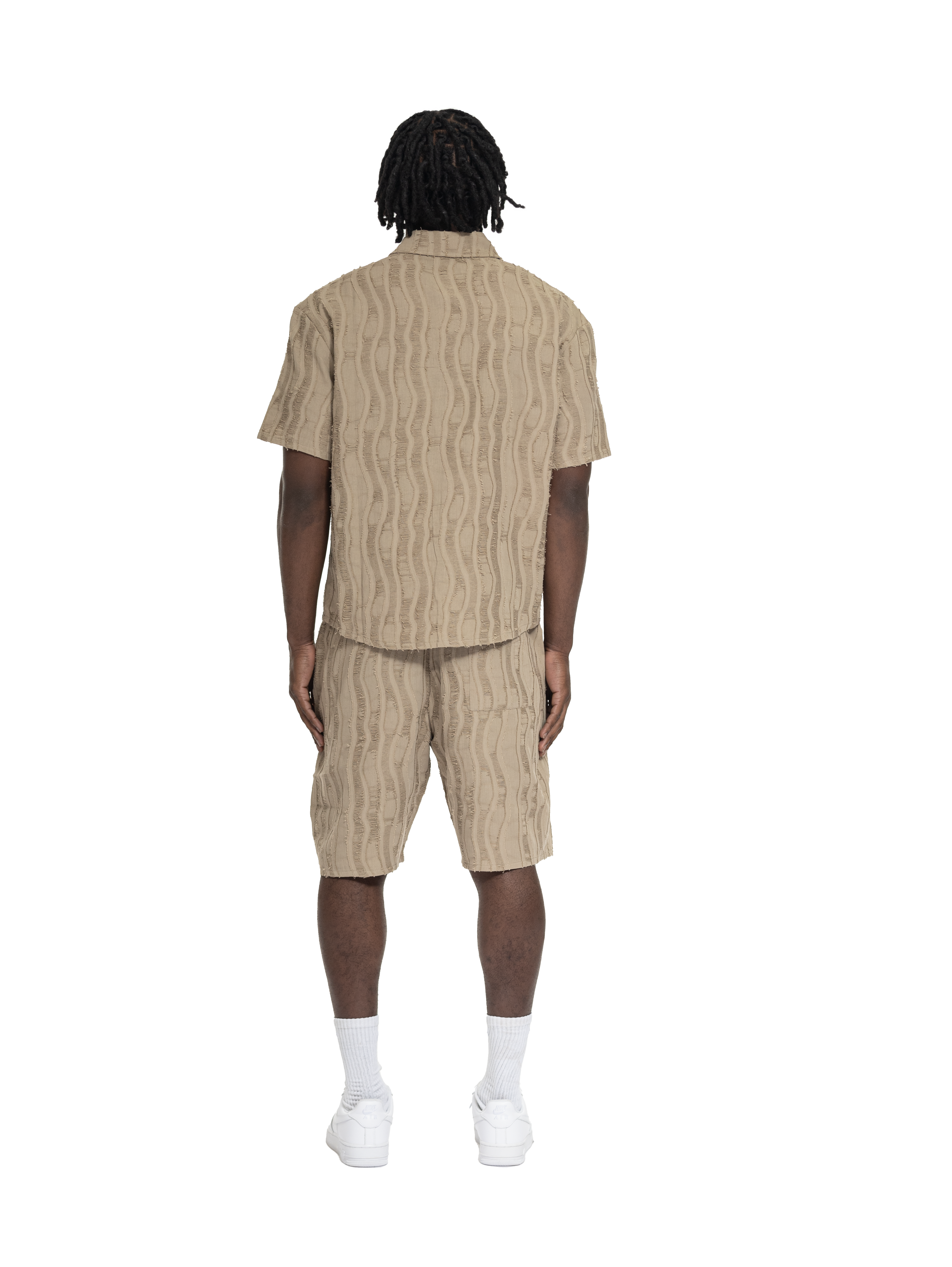DISTRESS SCARS SHORTS DARK BEIGE